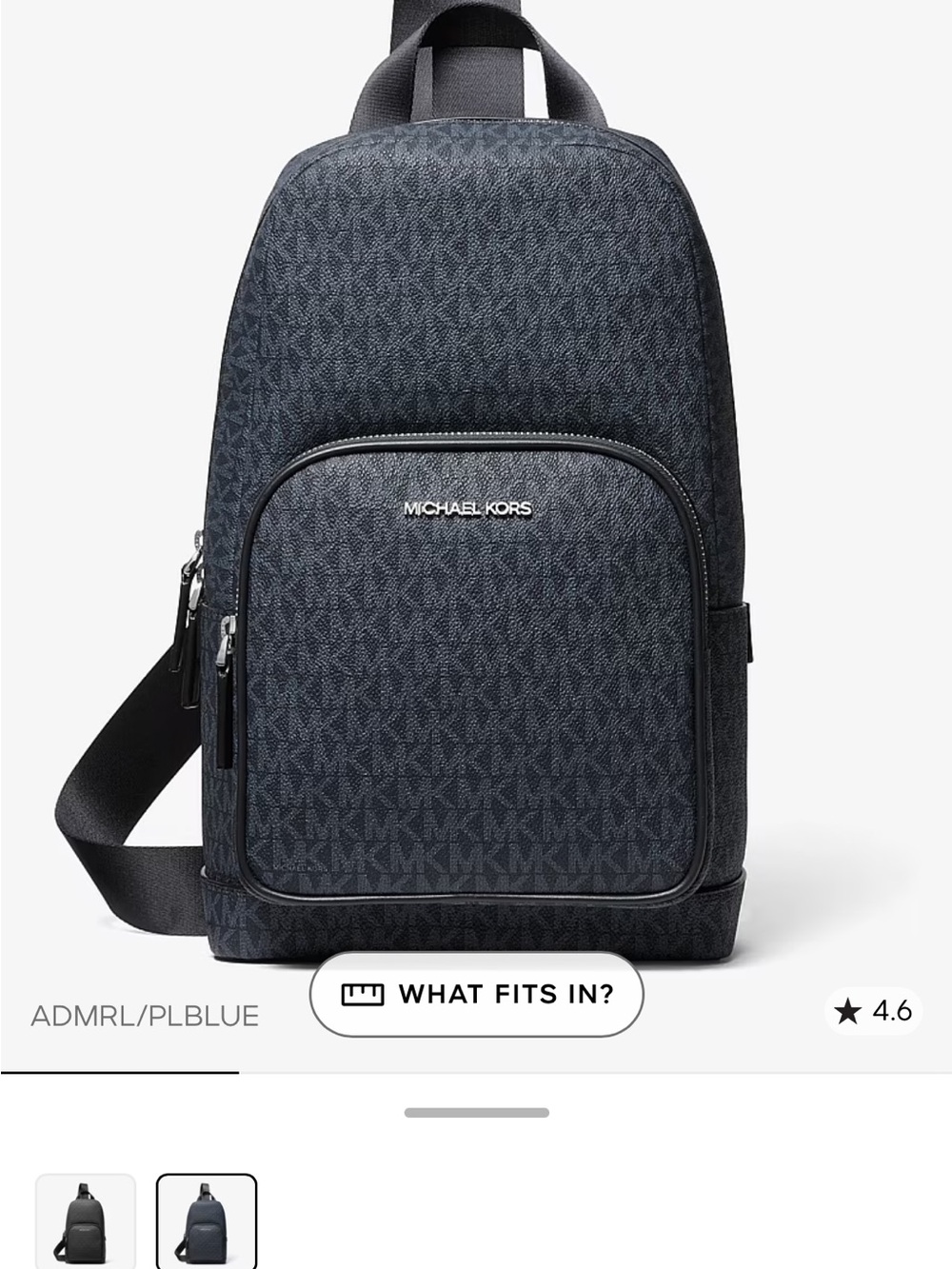 Michael Kors Admiral/Platinum Black Monogram Belt Bag